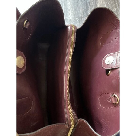 Vintage MICHAEL KORS Mercer Gallery Burgundy Oxyblood Leather Zip Tote Bag - Picture 15 of 16
